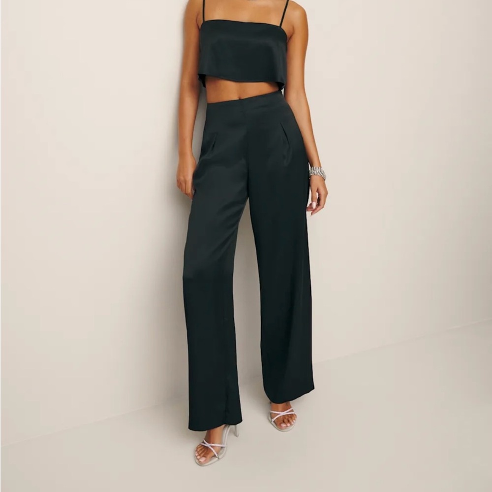 Reformation Black Wide Leg Jumpsuit